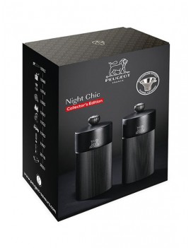 Coffret Night Chic ! Duo Line Noir Mat Moulin poivre et sel PEUGEOT SAVEURS