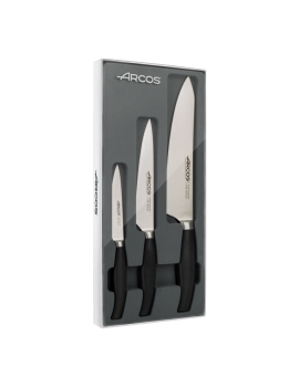 Coffret 3 couteaux Clara : Office 10 cm - Cuisine 15 cm - Cuisine 20 cm + ciseaux offerts ARCOS