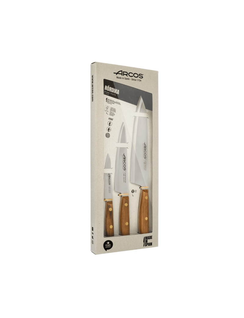 Coffret 3 couteaux Nordika : Office 10 cm - Cuisine 15 cm - Cuisine 20 cm ARCOS Coffret 3 couteaux Nordika : Office 10 cm - Cuisine 15 cm - Cuisine 20 cm ARCOS