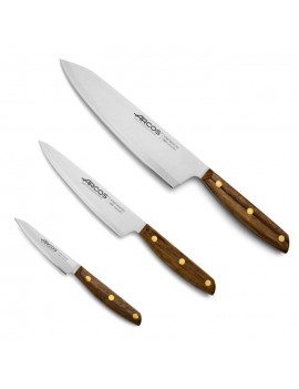 Coffret 3 couteaux Nordika : Office 10 cm - Cuisine 15 cm - Cuisine 20 cm ARCOS