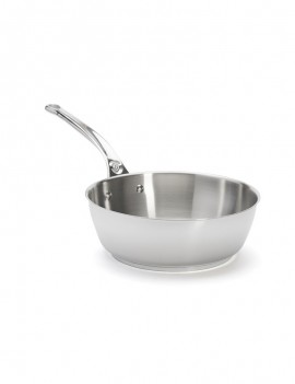 Sauteuse Milady 24 cm bombée avec queue en fonte d'inox DE BUYER INDUSTRIES