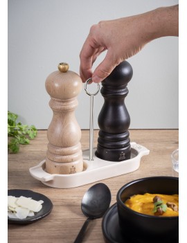 Plateau en céramique avec poignée pour duos de moulin Linéa PEUGEOT SAVEURS