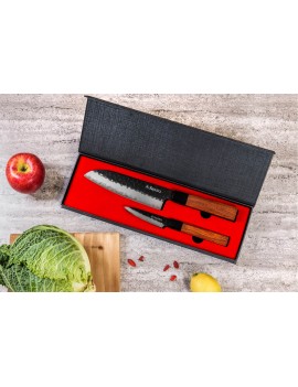 Coffret de couteaux Sayuto Sequoia San Mai 2 pièces - Santoku 18 cm + Office 9 cm SAYUTO