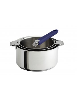 Lot 3 casseroles Mutine tout inox amovibles 16 à 20 cm + 1 poignée CRISTEL