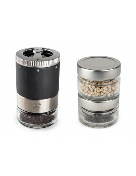 Coffret Moulin poivre Maestro + 2 réservoirs + 3 sachets PEUGEOT SAVEURS