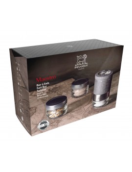 Coffret Moulin sel Maestro Zirlion + 2 réservoirs + 3 sachets PEUGEOT SAVEURS