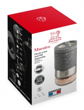 Moulin à sel Maestro Zirlion + 1 sachet de sel rose des Andes PEUGEOT SAVEURS