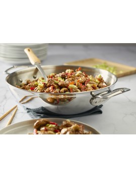 Wok bombé inox avec 2 anses Affinity 2 DE BUYER INDUSTRIES