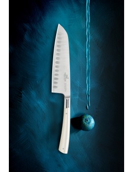 Couteau Santoku alvéolée Edonist Perle 18 cm Sabatier® 100% forgé SABATIER