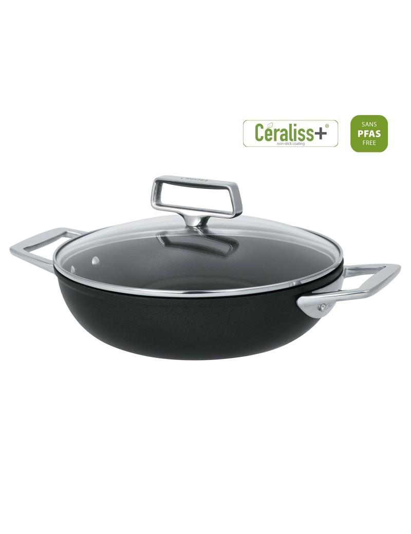 Sauteuse 2 anses revêtement céramique Castel'Pro® CERALISS+ avec couvercle CRISTEL