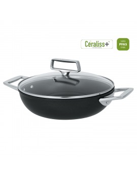 Sauteuse 2 anses revêtement céramique Castel'Pro® CERALISS+ avec couvercle CRISTEL