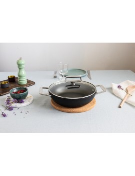 Sauteuse 2 anses revêtement céramique Castel'Pro® CERALISS+ avec couvercle CRISTEL