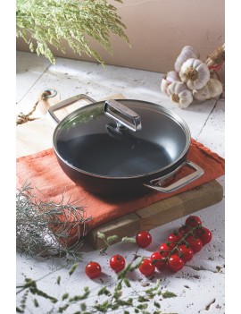 Sauteuse 2 anses revêtement céramique Castel'Pro® CERALISS+ avec couvercle CRISTEL