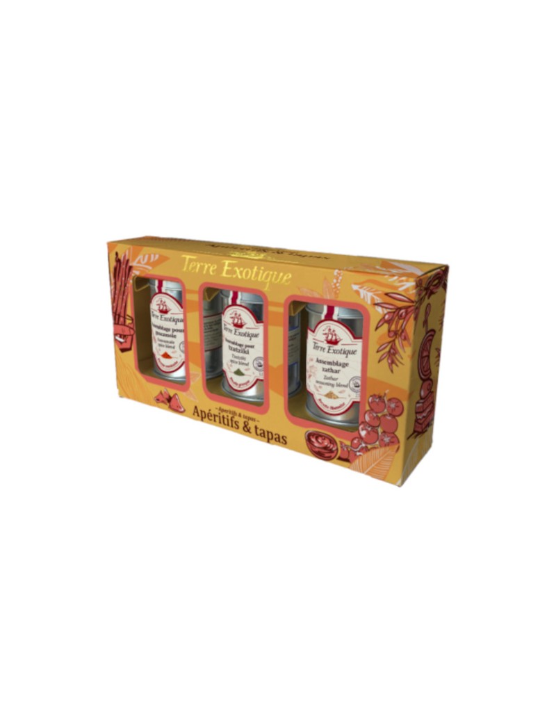 Coffret épices : Apéritifs et Tapas TERRE EXOTIQUE Coffret épices : Apéritifs et Tapas TERRE EXOTIQUE