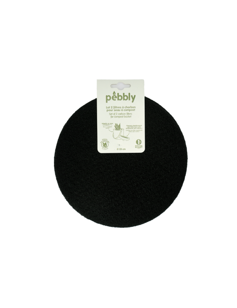Lot 2 filtres charbon seau compost 7L PEBBLY