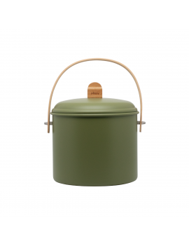 Seau à compost d'intérieur 7L en métal et bambou avec filtre charbon PEBBLY