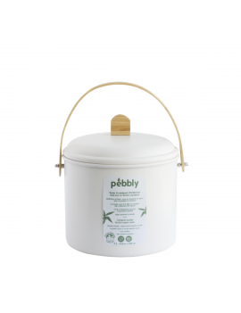 Seau à compost d'intérieur 7L en métal et bambou avec filtre charbon PEBBLY