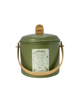 Seau à compost d'intérieur 3,5L en métal et bambou avec filtre charbon PEBBLY