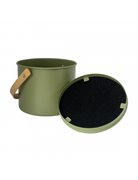 Seau à compost d'intérieur 3,5L en métal et bambou avec filtre charbon PEBBLY