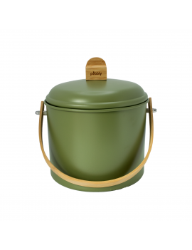 Seau à compost d'intérieur 3,5L en métal et bambou avec filtre charbon