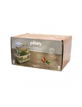 Set de 2 boites rectangulaires & pompe vide d'air PEBBLY