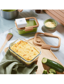 Set de 2 boites rectangulaires & pompe vide d'air PEBBLY