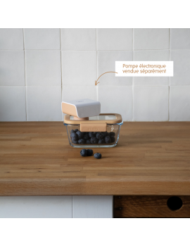 Boite de conservation rectangulaire avec valve vide d'air PEBBLY