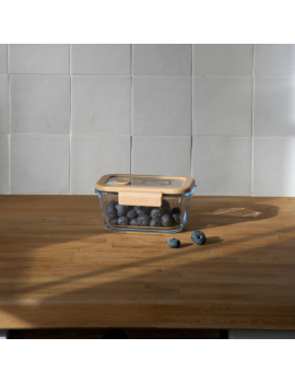 Boite de conservation rectangulaire avec valve vide d'air PEBBLY