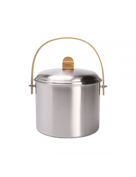Seau à compost d'intérieur 7L en inox et bambou avec filtre charbon PEBBLY