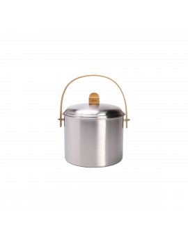 Seau à compost d'intérieur 3,5L en inox et bambou avec filtre charbon PEBBLY