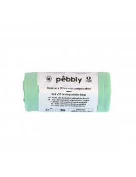 Rouleau de 20 Bio Sacs compostables et biodégradables PEBBLY
