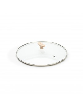 Couvercle en verre avec pontet en bois de hêtre DE BUYER INDUSTRIES