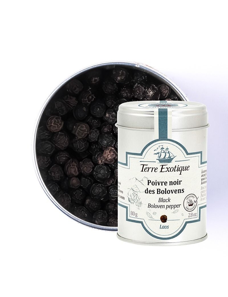 Poivre noir des Bolovens 80 g TERRE EXOTIQUE