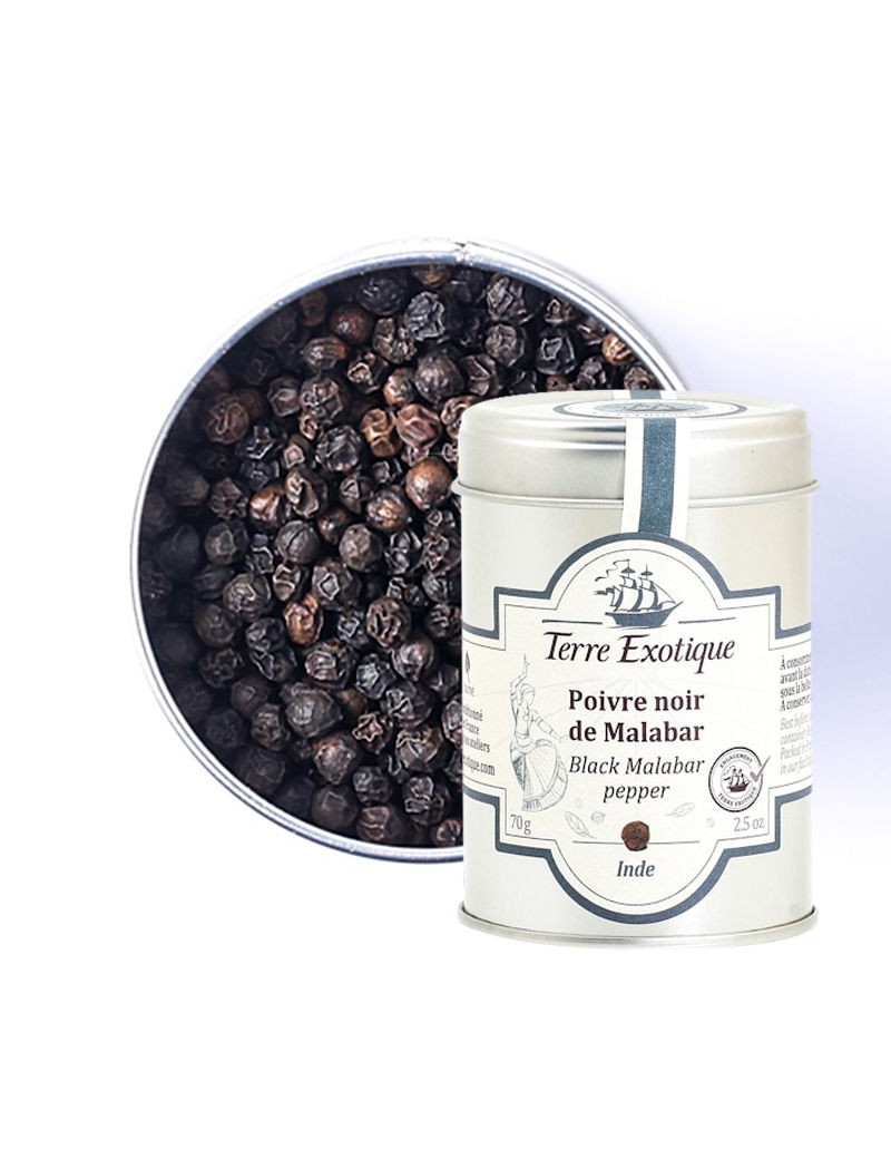 Poivre noir de Malabar 70 g TERRE EXOTIQUE