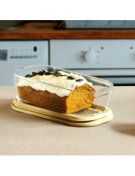 Boite conservation 560 ml en verre avec couvercle - Moule à cake PEBBLY