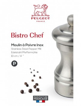 Bistro chef Moulin à poivre manuel en inox 10 cm - Peugeot