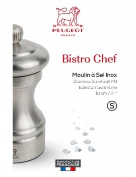 Bistro chef Moulin à sel manuel en inox 10 cm - Peugeot