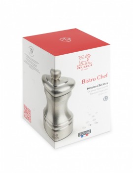 Bistro chef Moulin à sel manuel en inox 10 cm - Peugeot