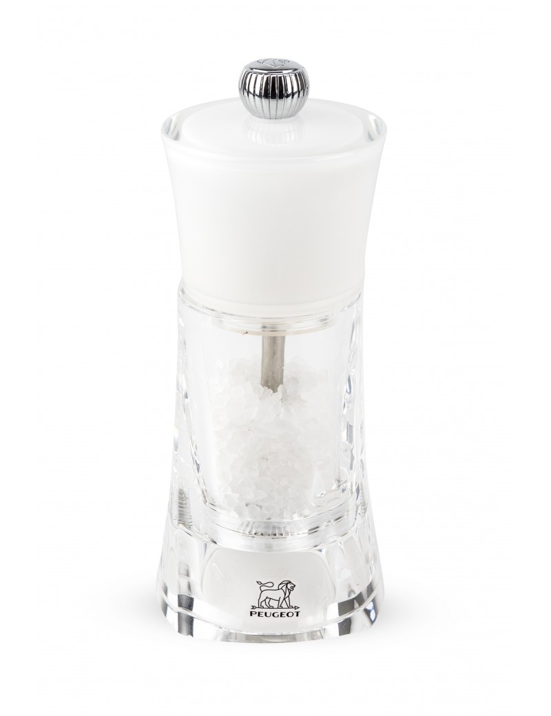 Molène Moulin à sel manuel en acryl couleur blanc 14 cm - Peugeot