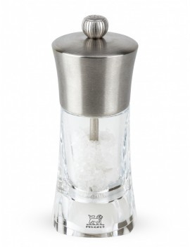 Ouessant Moulin à sel manuel en inox et acryl 14 cm - Peugeot