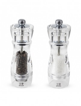 Vittel Duo de moulins à poivre et à sel manuels en acryl 16 cm - Peugeot