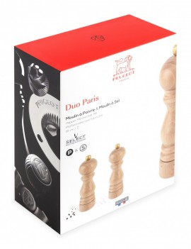 Paris Duo de moulins à poivre et à sel manuels u'select en bois couleur naturel 18 cm - Peugeot