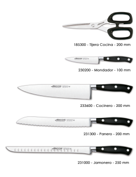 Bloc 4 couteaux + ciseaux série Riviera