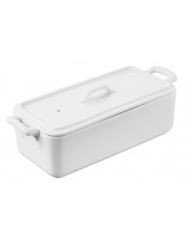 Terrine rectangulaire en porcelaine avec couvercle