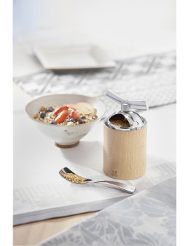 Isen moulin à graines de lin manuel en bois et inox couleur naturel 13 cm - Peugeot