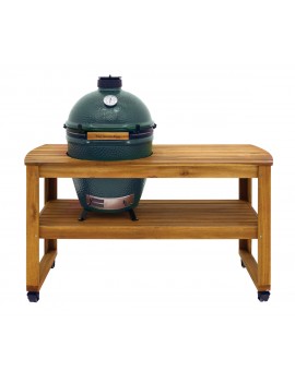 Table en acacia pour Kamado Large BIG GREEN EGG