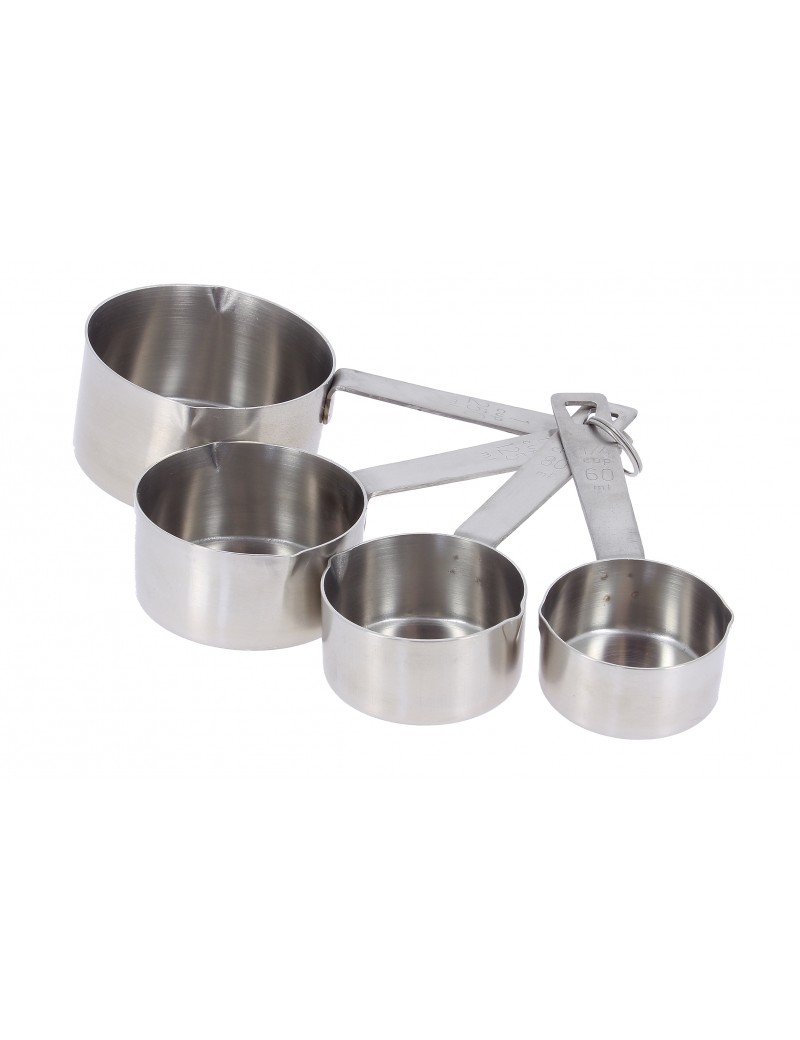 Lot de 4 mesures en inox : 60 / 80 / 125 / 250 ml de Buyer