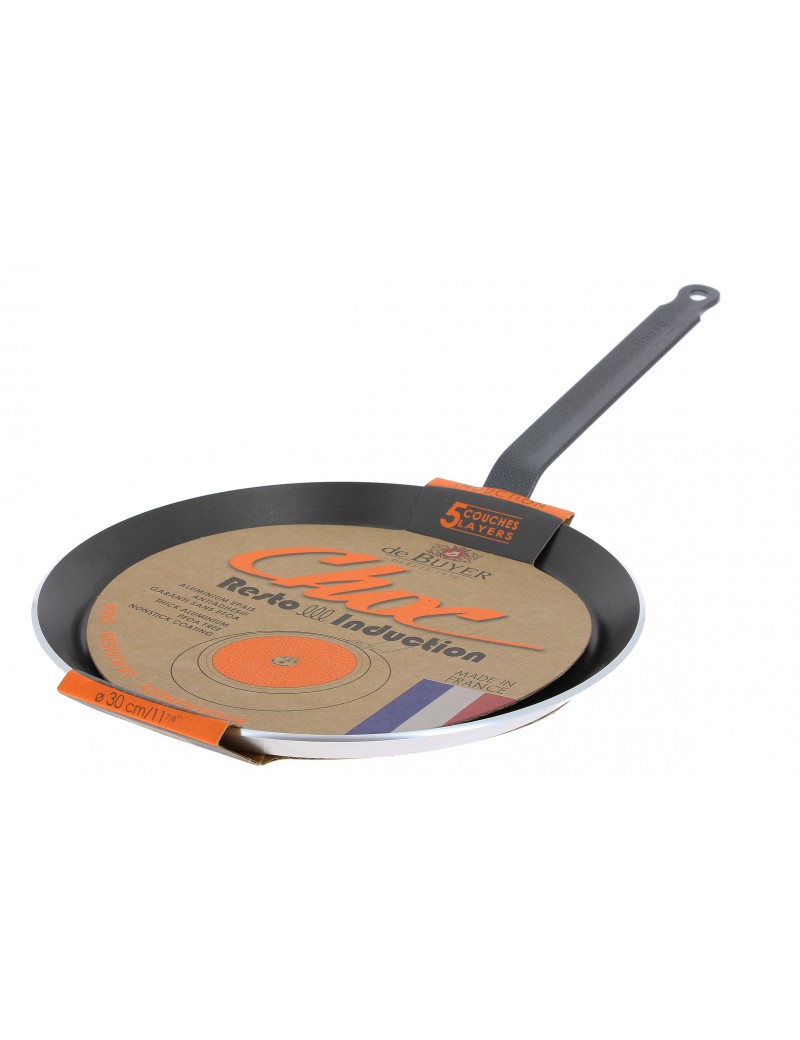 Poêle à crêpes antiadhésive Choc Resto induction - Diamètre cm 30 cm -  Cuisine - Parlapapa