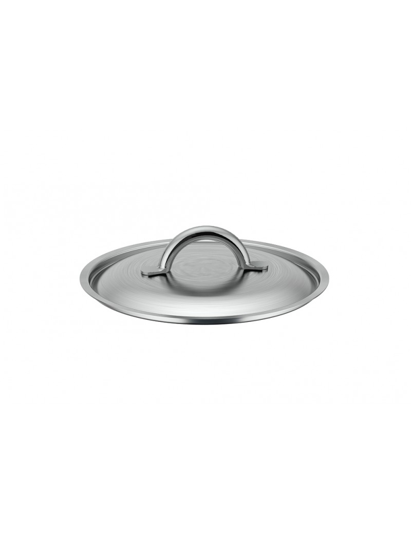 Couvercle DE BUYER en verre cerclé inox avec bouton bakélite/inox