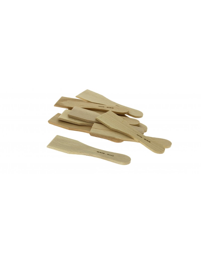 10 mini spatules à raclette ou blinis en bois d'hêtre 14cm DE BUYER INDUSTRIES